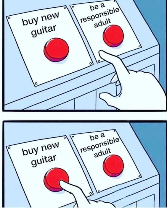 Guitar Humour - Buy a new guitar decisions